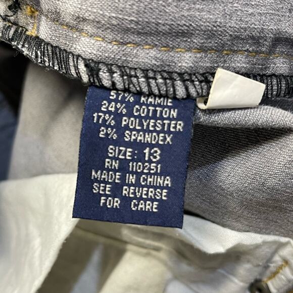 y2lk vintage grunge Angels womens straight jeans sz 13 mid rise gray stretch - Picture 11 of 12